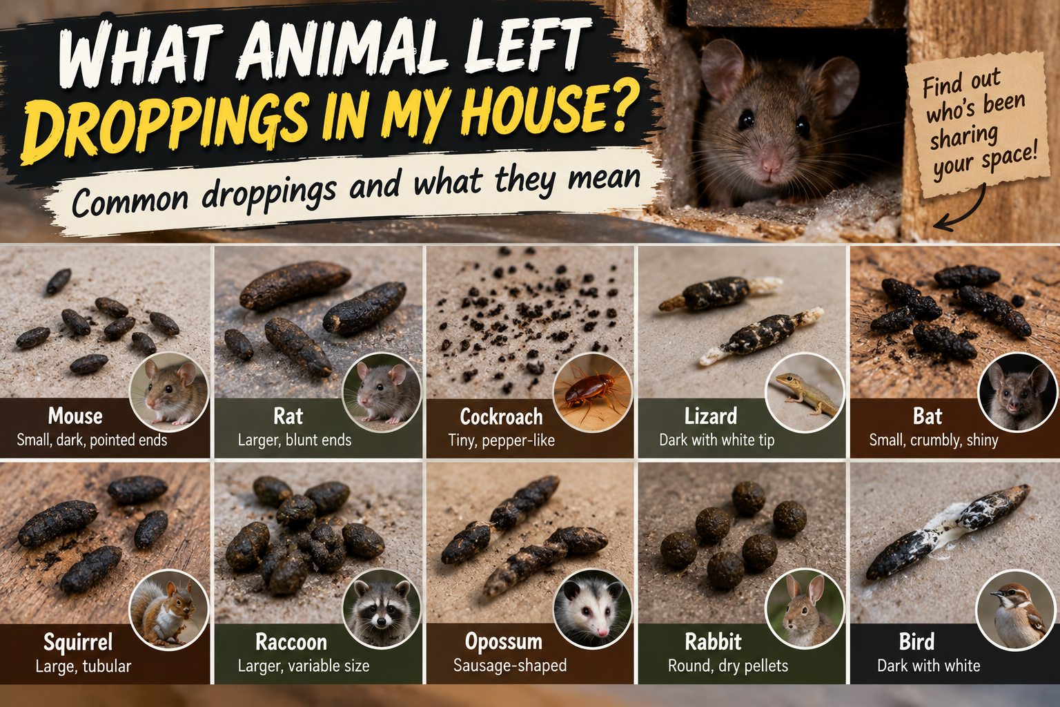 What Animal Left Droppings in My House?